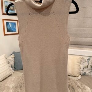 White House Black Market Beige Ribbed Turtleneck